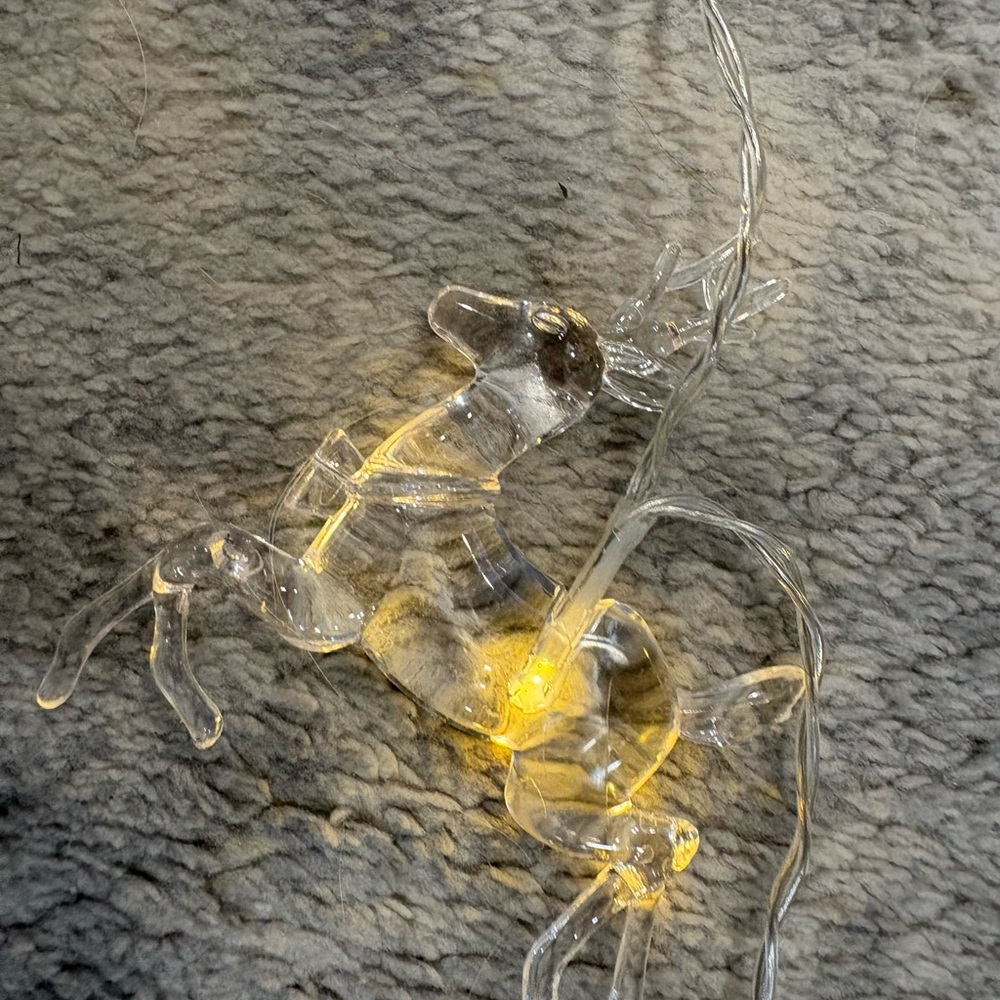 Reindeer String Lights - Clear with Warm Yellow Glow